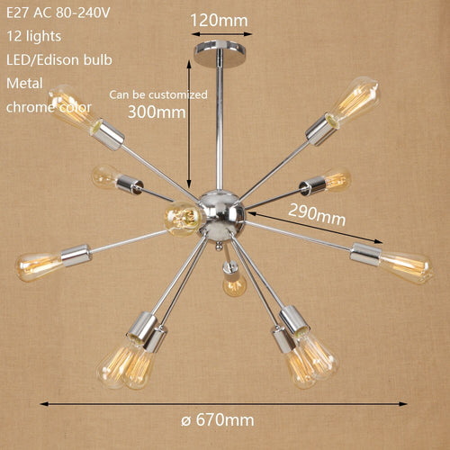 Makari adjustable modern LED spider-style metal chandelier - vue 3 sur 7