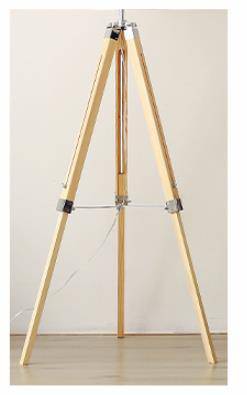 Adjustable tripod floor lamp with American fabric shade