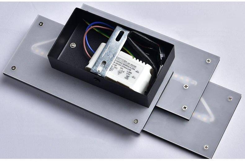 Aluminium LED wall light rectangles painted - vue 4 sur 9