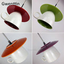 Coloured ceramic mug LED pendant light