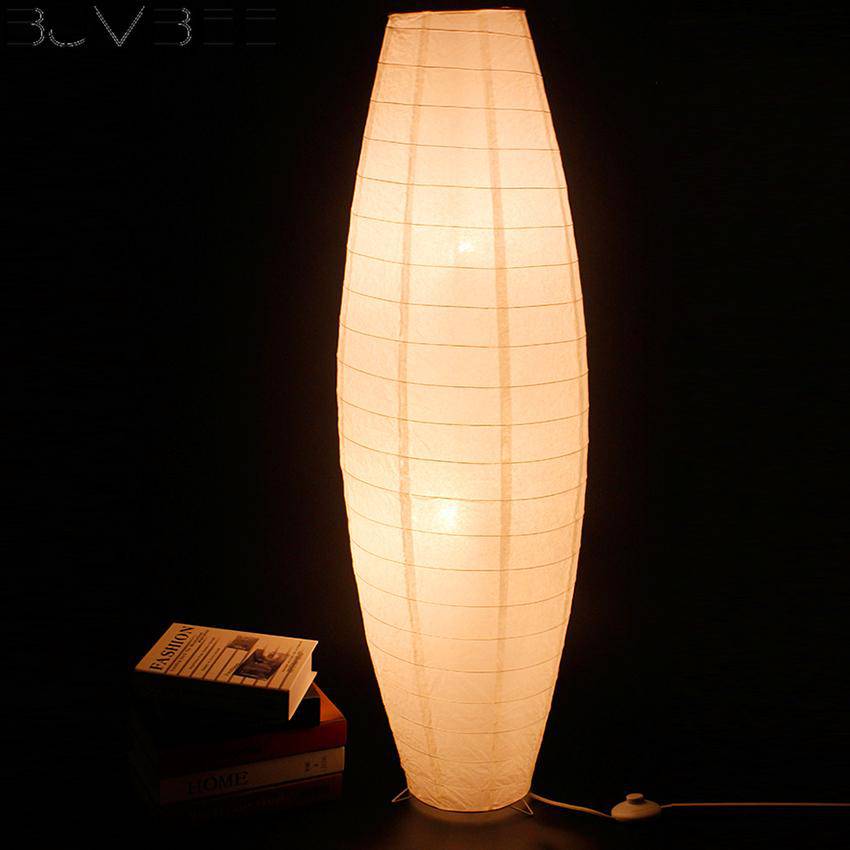 Oval woven paper LED floor lamp - vue 4 sur 6