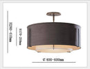 Bicolour fabric circle ceiling light