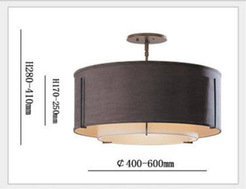 Bicolour fabric circle ceiling light - vue 2 sur 3
