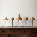 LED table lamp with rattan shade in various shapes