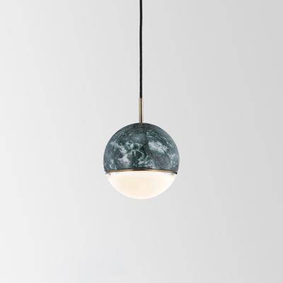 Coloured marble style LED globe pendant light - vue 5 sur 10
