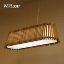 Long LED chandelier with bamboo bars