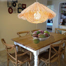 Conical bamboo pendant light straw style