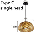 Round bamboo rattan designer pendant light