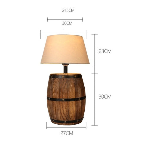 Vintage barrel-shaped rope bedside lamp