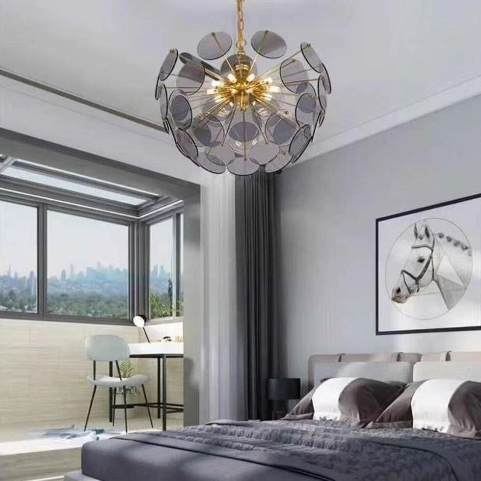 Nahia Modern Glass Lion's Tooth Chandelier - vue 6 sur 9