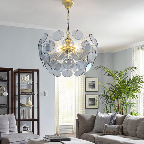 Nahia Modern Glass Lion's Tooth Chandelier - vue 3 sur 9