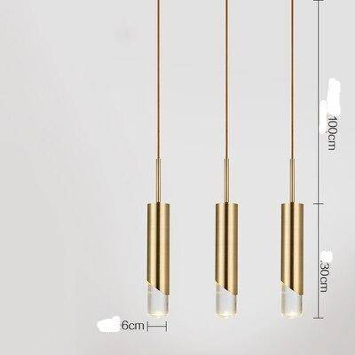 Luxury style LED pendant light with metal cylinder - vue 4 sur 10