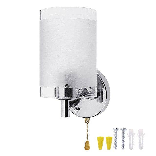 Silver LED wall light with metal lampshade Tool