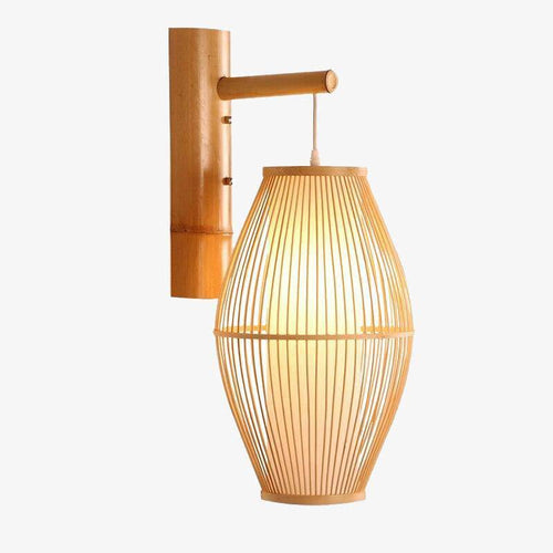 Rounded rattan LED wall light tea - vue 2 sur 4