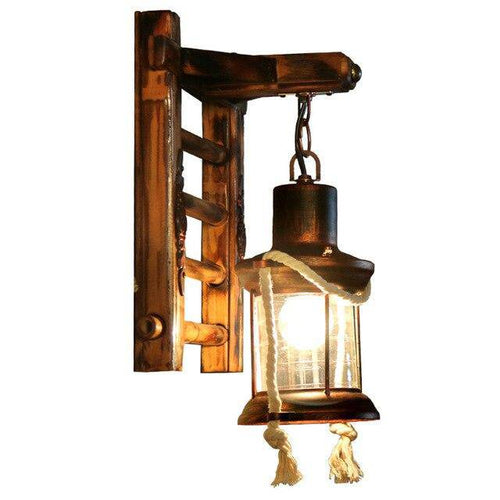 Rustic wall torch lamp for corridor