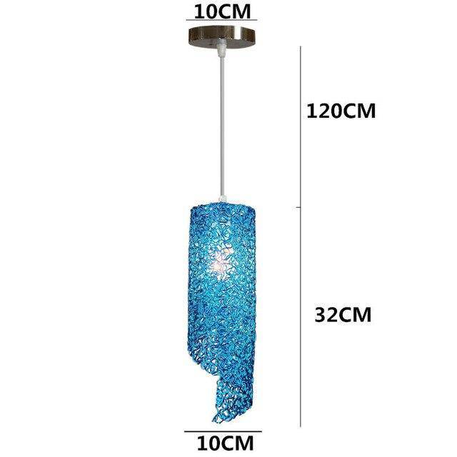 Colourful cylindrical LED pendant light home - vue 10 sur 11