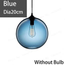 Coloured or smoked glass ball pendant light Blubble
