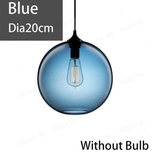 Coloured or smoked glass ball pendant light Blubble - vue 6 sur 5