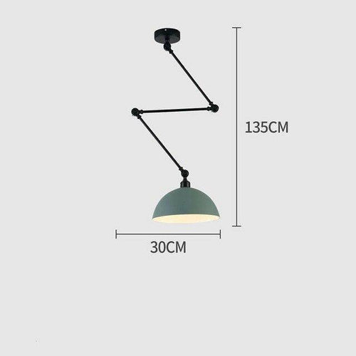 LED design ceiling light with adjustable arm and colourful macaron shade