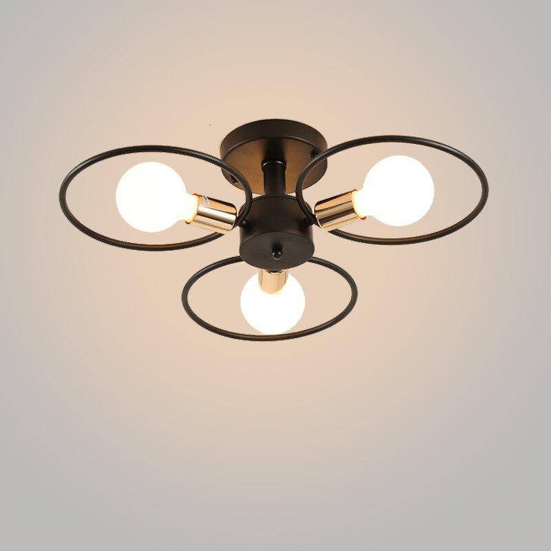 LED ceiling light with multiple metal rings - vue 4 sur 8