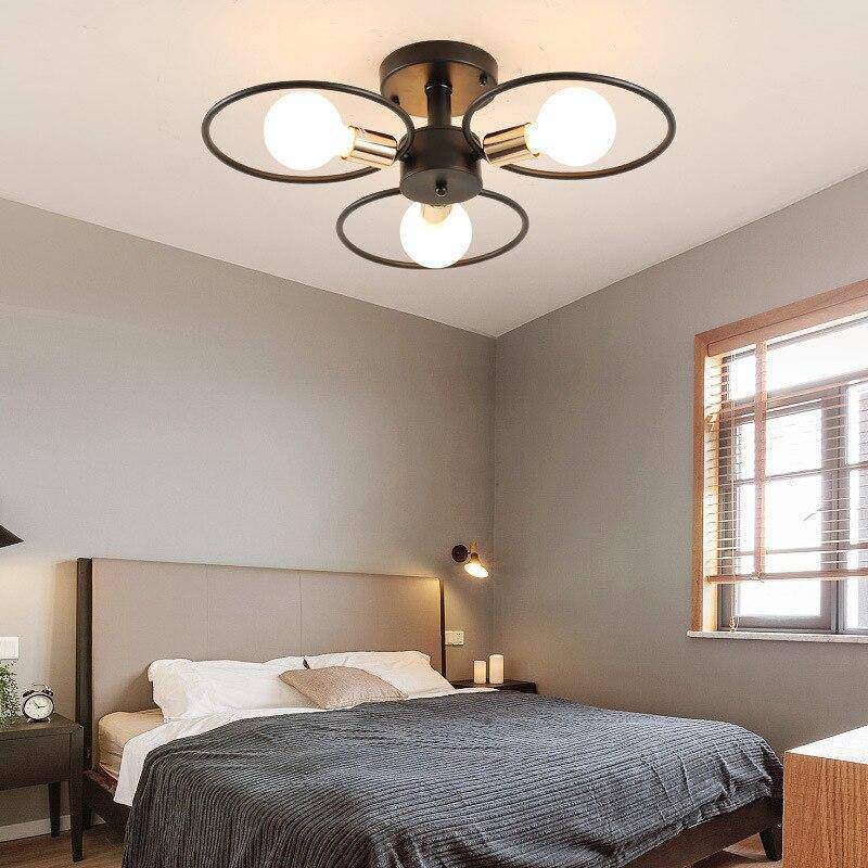 LED ceiling light with multiple metal rings - vue 3 sur 8