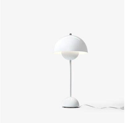 Colourful LED bedside lamp with metal shade for study