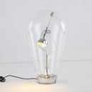 Designer LED table lamp with chrome in glass bulb