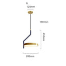 Design LED pendant light with gold ring and creative finishes