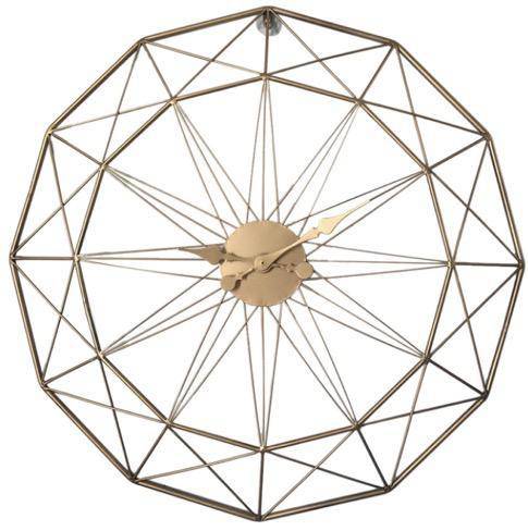 Geometric round metal design wall clock 50cm - vue 6 sur 5