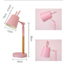 Colourful desk or bedside lamp with rabbit ears