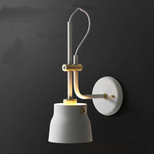 Modern LED wall light with rounded matte metal shade - vue 6 sur 7