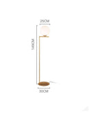 Modern designer chandelier with glass globe and support rod
