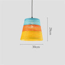 Colourful LED rattan pendant light farmhouse style