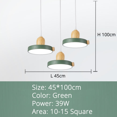 Lustre scandinave circulaire en bois et métal coloré Carmina - vue 8 sur 7