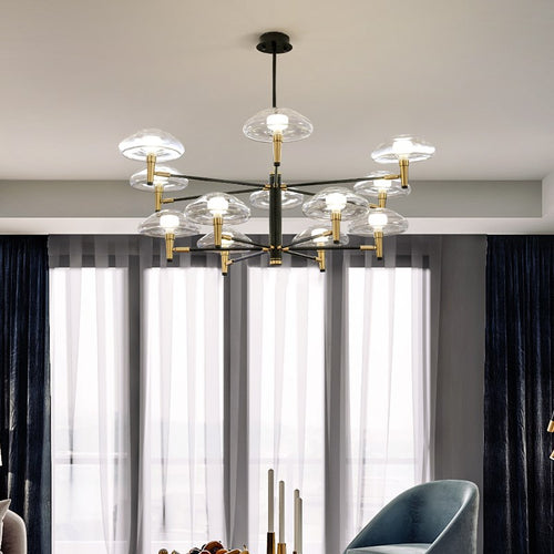 Modern glass jellyfish-shaped shade chandelier Hailey - vue 5 sur 8