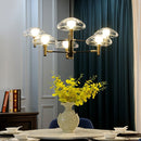 Modern glass jellyfish-shaped shade chandelier Hailey