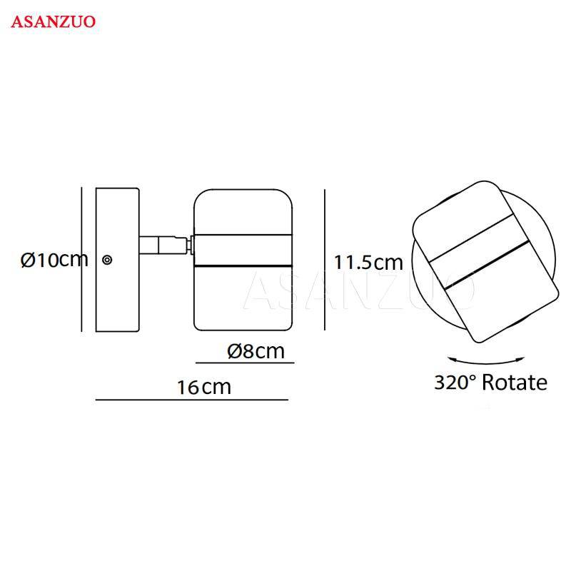 Adjustable metal LED wall spotlight - vue 7 sur 7