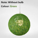 Wicker fabric globe pendant light