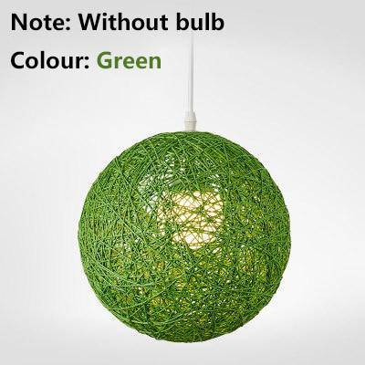 Wicker fabric globe pendant light - vue 11 sur 15