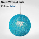 Wicker fabric globe pendant light