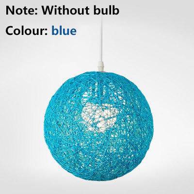 Wicker fabric globe pendant light - vue 9 sur 15
