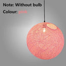 Wicker fabric globe pendant light