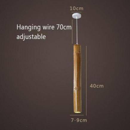 Cylindrical bamboo LED pendant light hang style