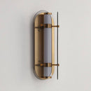 Industrial LED wall sconce with metal and glass tube