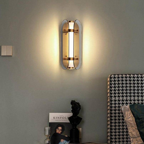 Industrial LED wall sconce with metal and glass tube - vue 2 sur 5