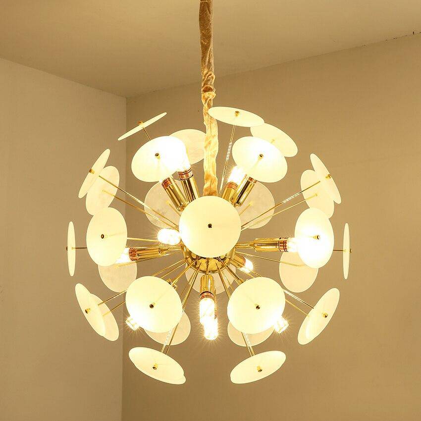 Gold designer chandelier with smoked flat round plates luxury - vue 4 sur 8