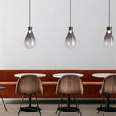 Smoked glass teardrop pendant light Sitting