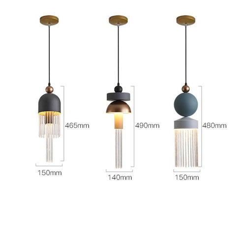 Creative colourful tassel pendant light - vue 10 sur 10