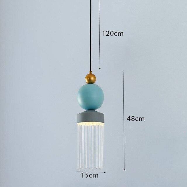 Creative colourful tassel pendant light - vue 8 sur 10