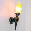 Rustic vintage glass and metal hand-held torch wall light